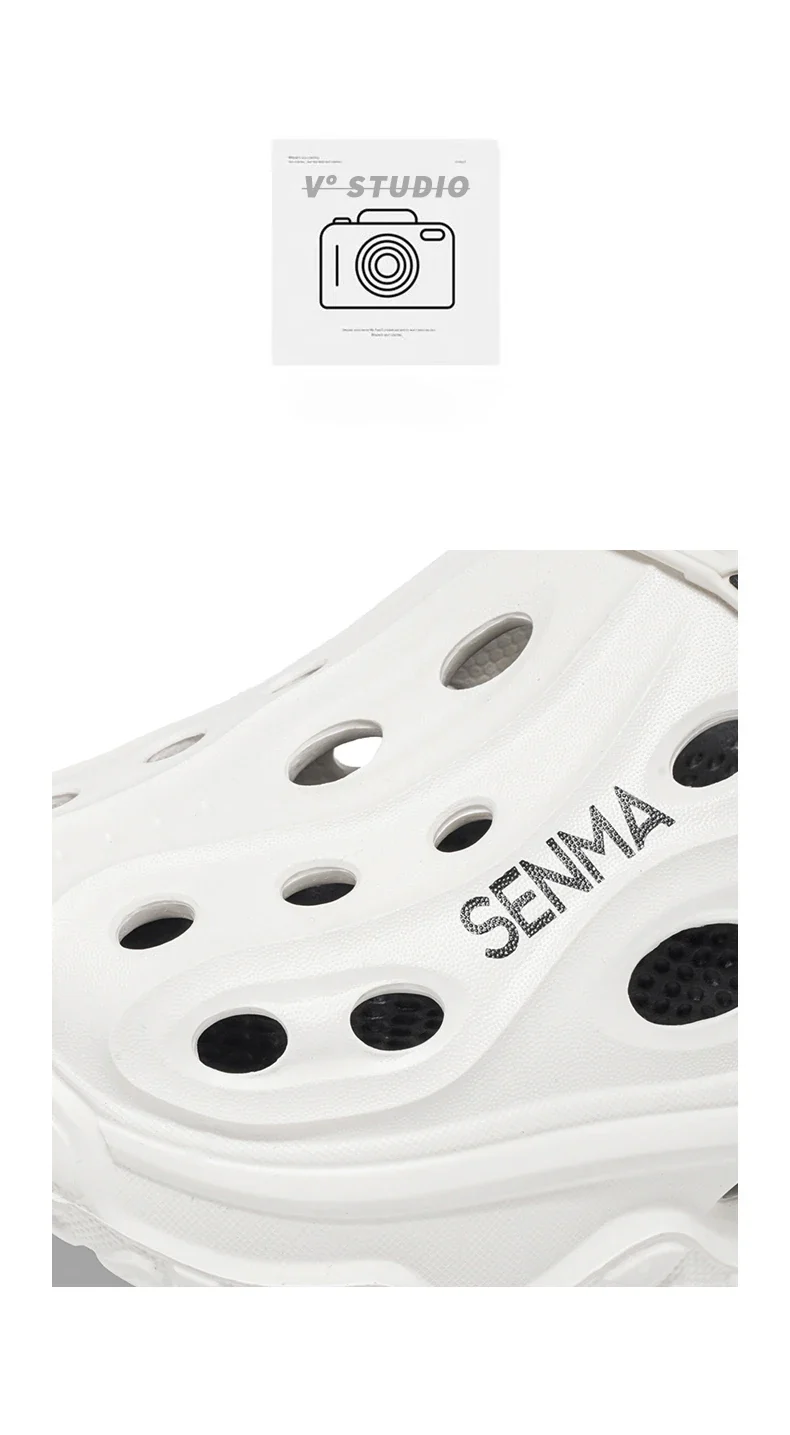 SENMA Summer Men's Thick Bottom Sandals Casual Non-Slip Beach Shoes Comfortable High Elastic EVA Material Men Shoes for Driving