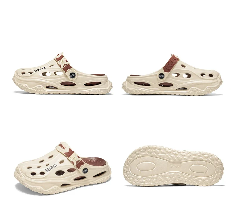 SENMA Summer Men's Thick Bottom Sandals Casual Non-Slip Beach Shoes Comfortable High Elastic EVA Material Men Shoes for Driving