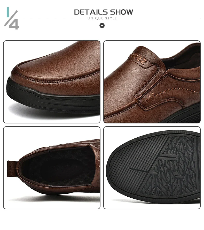 Genuine Leather Men's Shoes Comfortable Outdoor Casual Shoes High Quality Cow Leather Handmade Business Men Flats Shoe For Men
