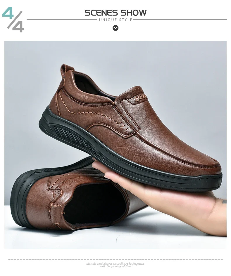 Genuine Leather Men's Shoes Comfortable Outdoor Casual Shoes High Quality Cow Leather Handmade Business Men Flats Shoe For Men
