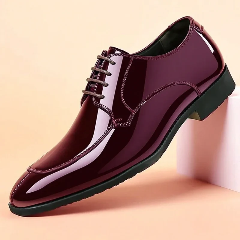 Business Men's Dress Shoes Patent Leather Trend Mens Party Shoe Soft Sole Casual Shoes Plus Size 38-48 Men Shoes High Quality