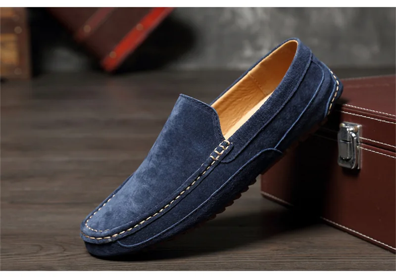 Suede Leather Man Loafers Luxury 2021 Casual Shoes For Men Boat Shoes Handmade Men Slipon Driving Shoes Male Moccasins Zapatos99