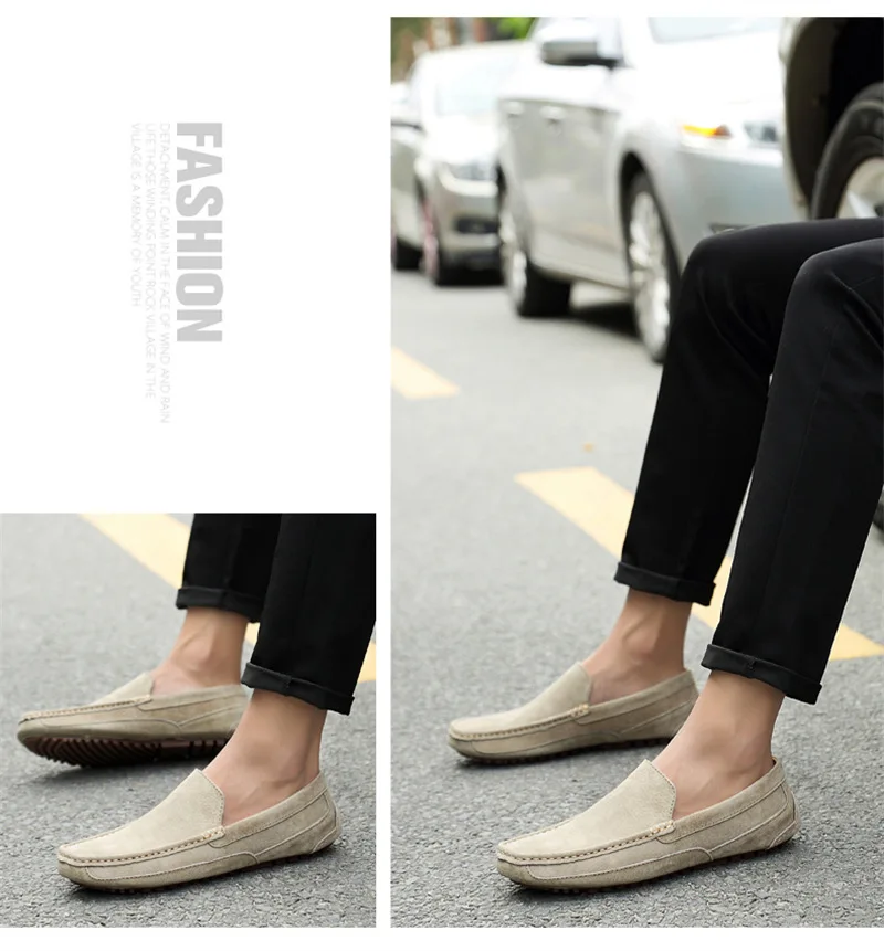 Suede Leather Man Loafers Luxury 2021 Casual Shoes For Men Boat Shoes Handmade Men Slipon Driving Shoes Male Moccasins Zapatos99