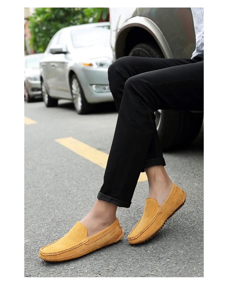 Suede Leather Man Loafers Luxury 2021 Casual Shoes For Men Boat Shoes Handmade Men Slipon Driving Shoes Male Moccasins Zapatos99