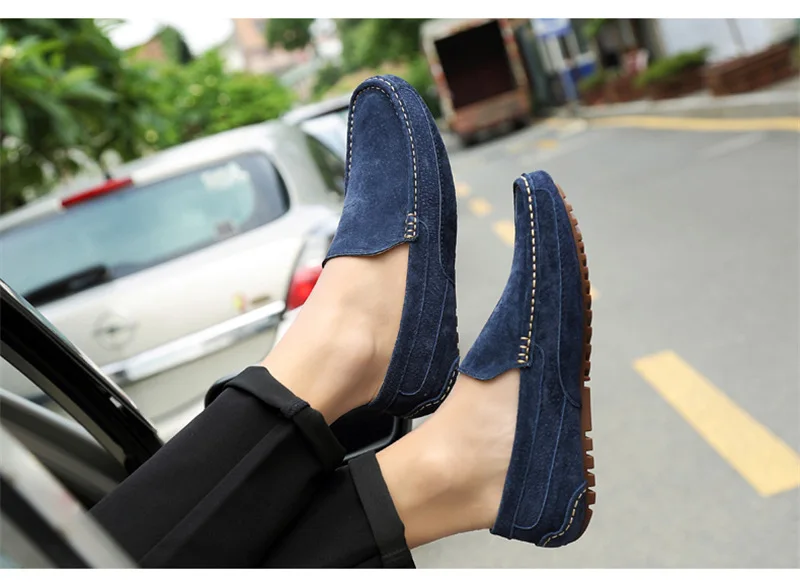 Suede Leather Man Loafers Luxury 2021 Casual Shoes For Men Boat Shoes Handmade Men Slipon Driving Shoes Male Moccasins Zapatos99