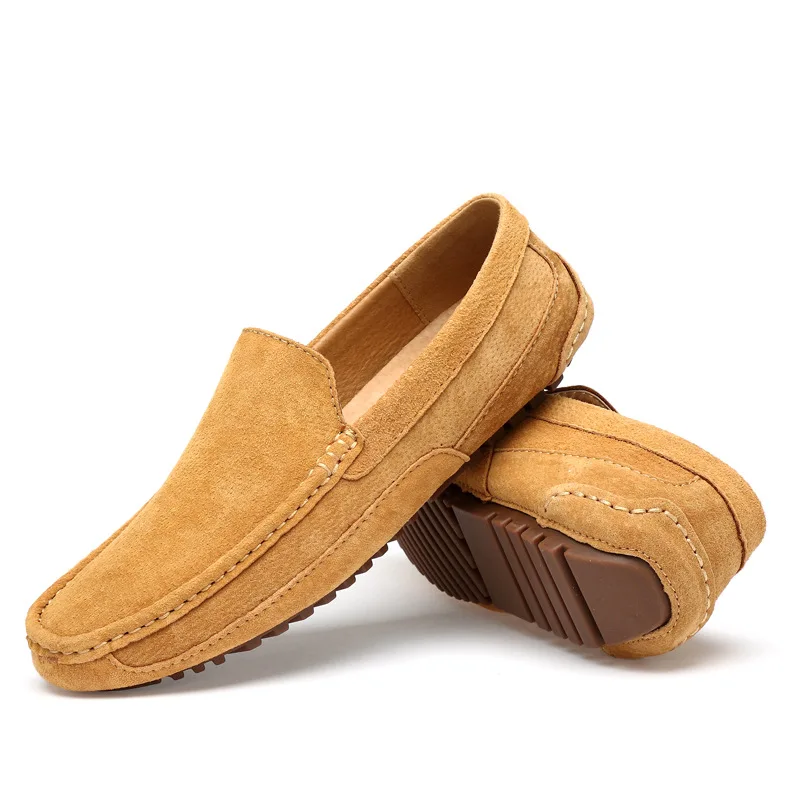 Suede Leather Man Loafers Luxury 2021 Casual Shoes For Men Boat Shoes Handmade Men Slipon Driving Shoes Male Moccasins Zapatos99