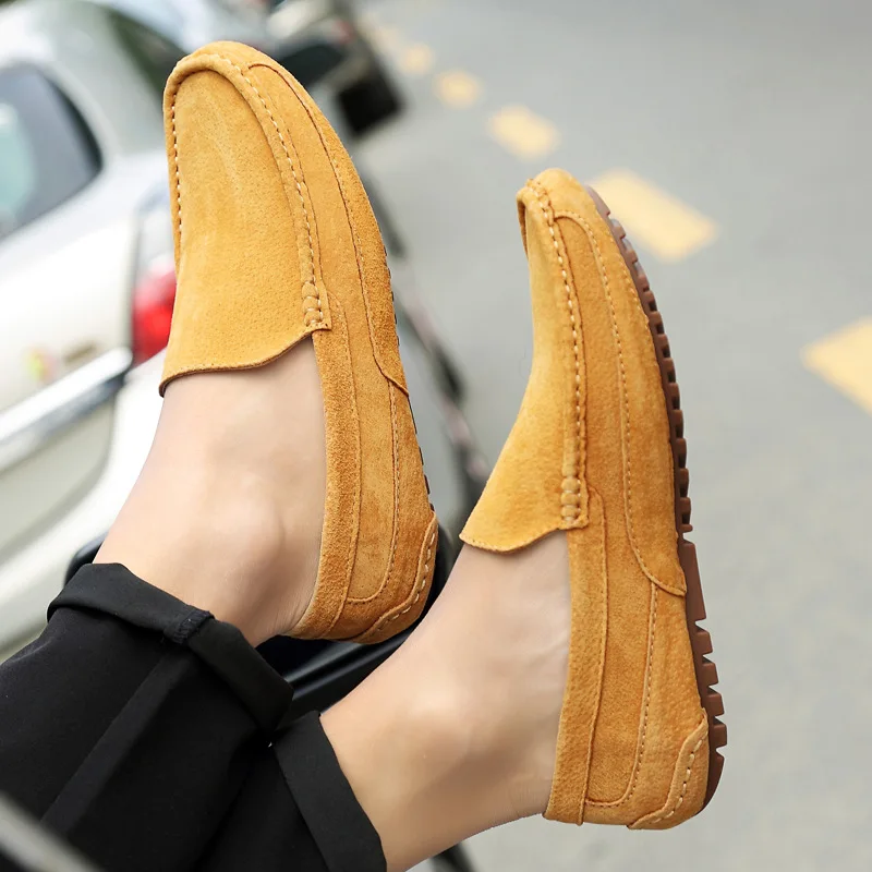 Suede Leather Man Loafers Luxury 2021 Casual Shoes For Men Boat Shoes Handmade Men Slipon Driving Shoes Male Moccasins Zapatos99