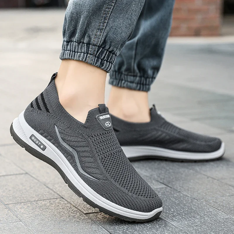 Men Casual Shoes Breathable Sneakers Mens Lightweight Walking Running Shoes Slip on Loafers for Couple Zapatillas Hombre Size 44