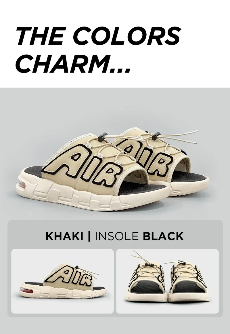 Air Cushion Slippers Summer Men Sandals Thick Sole Beach Slippers Flats Cloud Slides Sports Slippers Outdoor Man Sneaker Shoes