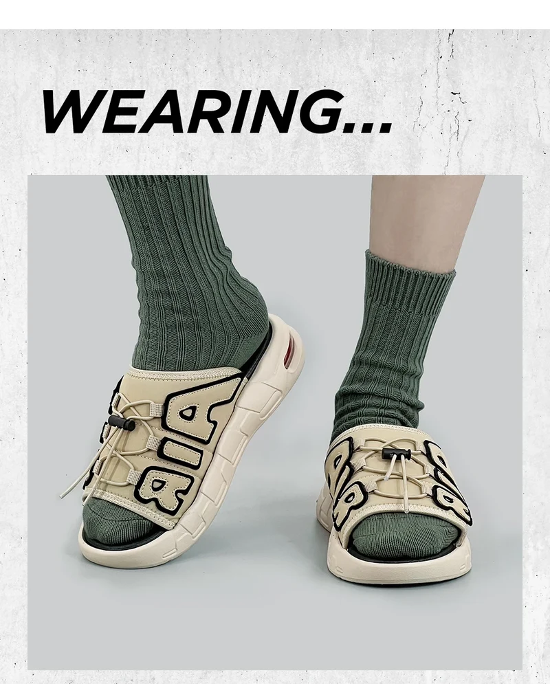 Air Cushion Slippers Summer Men Sandals Thick Sole Beach Slippers Flats Cloud Slides Sports Slippers Outdoor Man Sneaker Shoes