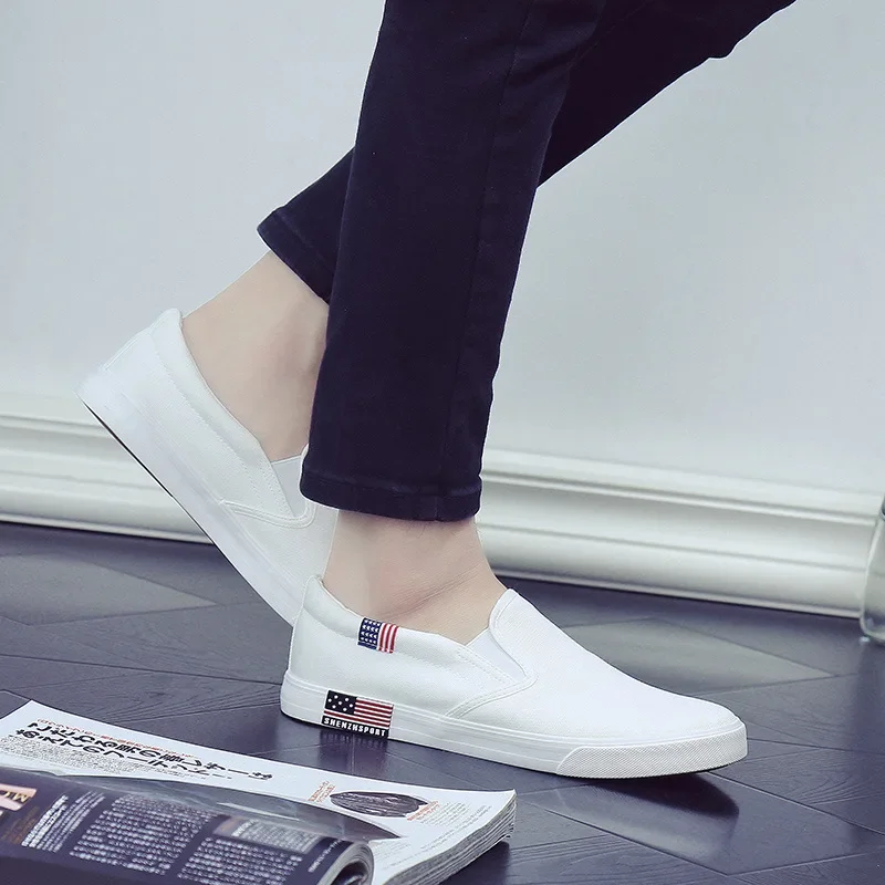 Men Casual Shoes Canvas Luxury 2025 Mens Loafers Breathable Slip on FlatsMale Vulcanized Shoes White Driving Shoes Plus Size 47