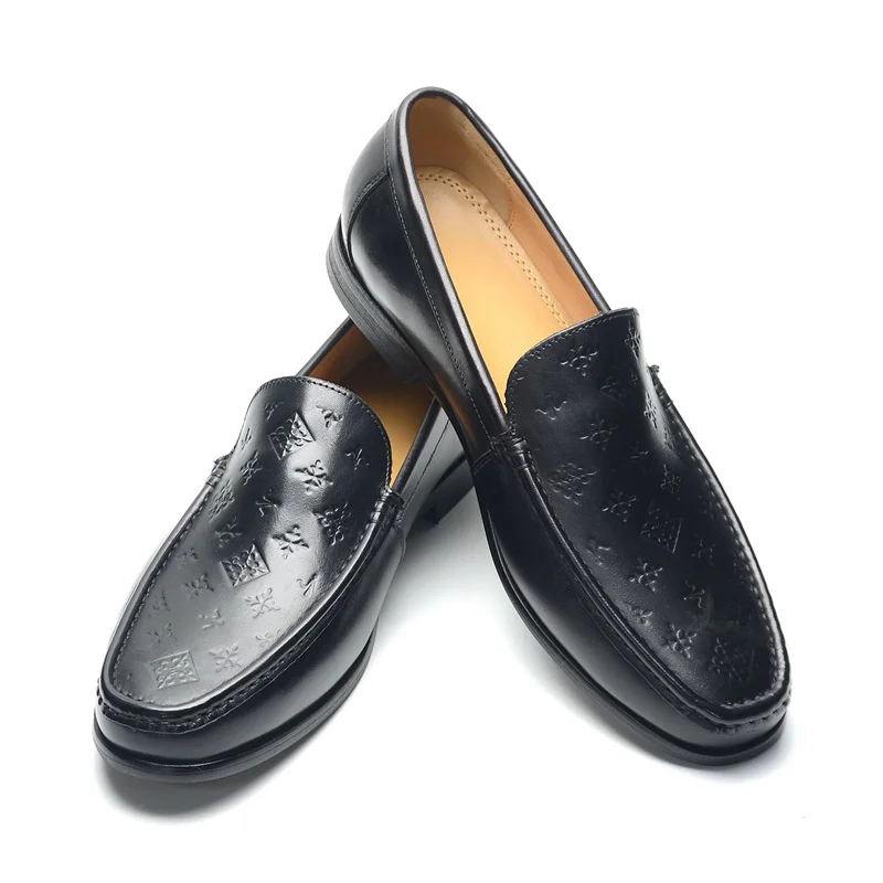 Luxury Men Formal Loafers Genuine Leather Comfortable Business Dress Shoes Slip On Mens Office Driving Shoes