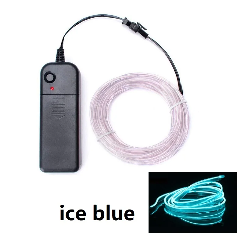 1m 3m 5m Glow EL Wire Neon Cable for Christmas Dance Party DIY Costumes Multicolor Illuminated Light AA Battery Lamp LED Strip