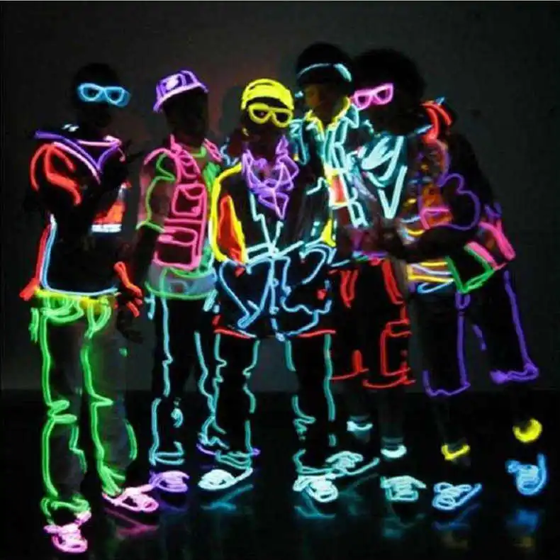 1m 3m 5m Glow EL Wire Neon Cable for Christmas Dance Party DIY Costumes Multicolor Illuminated Light AA Battery Lamp LED Strip