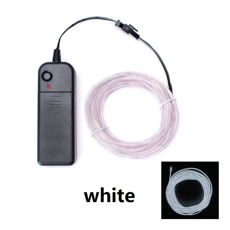 1m 3m 5m Glow EL Wire Neon Cable for Christmas Dance Party DIY Costumes Multicolor Illuminated Light AA Battery Lamp LED Strip