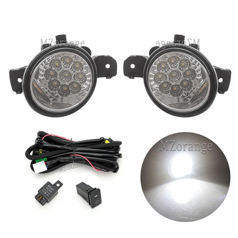 Fog Lights for Nissan X-trail T32 X trail Rogue 2014-2016 Headlight LED Fog Light Switch Harness Cover Grill Fog Lamp Assembly