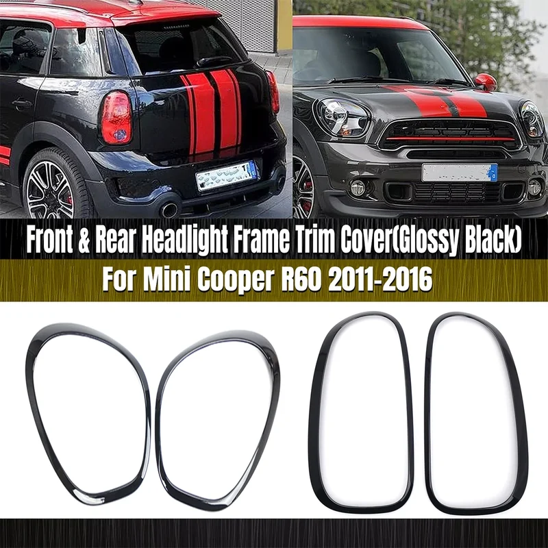 1Pair Headlamp Tailight Bezel Decor Cover For MINI R60 Cooper Countryman 2011-2016 Headlight Ring Bezel Trim Surround Cover