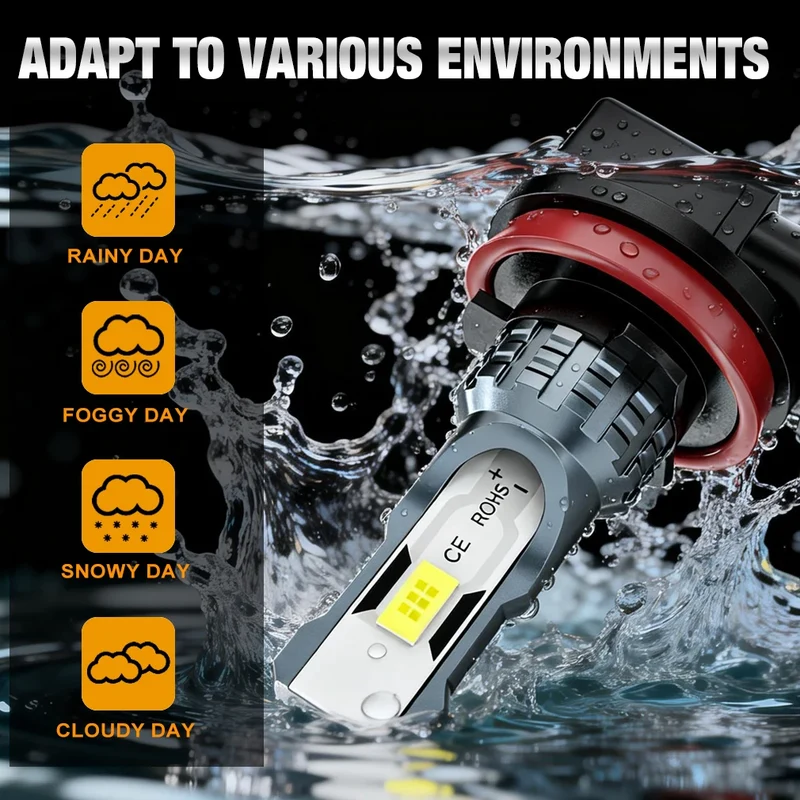 H8 H11 LED Headlights Canbus H7 9005 HB3 9006 HB4 Fog Light Bulb 30000LM 5500K LED Daytime Car Lamp for Auto 12V Headlamp