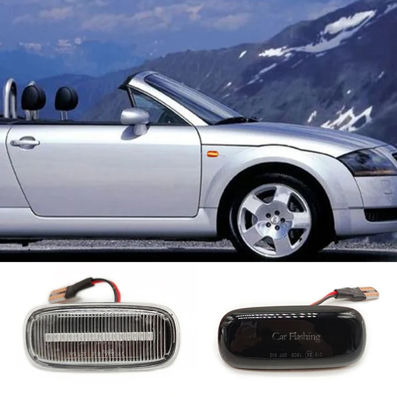 1 Set for Audi A3 S3 8L 2000-2003 A8 D2 1999-2002 TT 8N 2000-2006 LED Dynamic Side Marker Turn Signal Lights Indicator Lamps