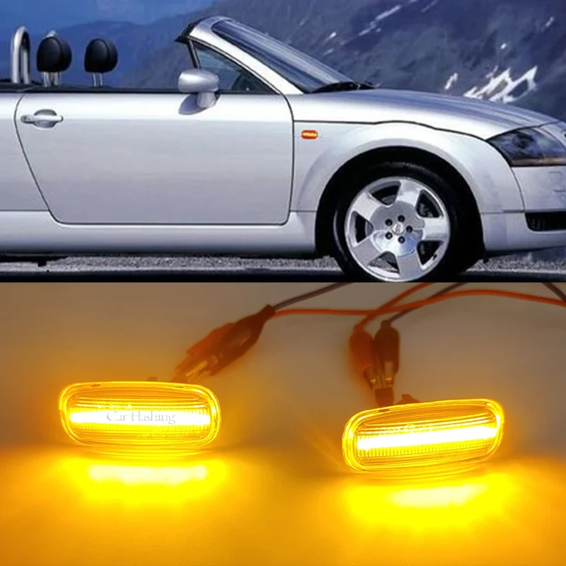 1 Set for Audi A3 S3 8L 2000-2003 A8 D2 1999-2002 TT 8N 2000-2006 LED Dynamic Side Marker Turn Signal Lights Indicator Lamps