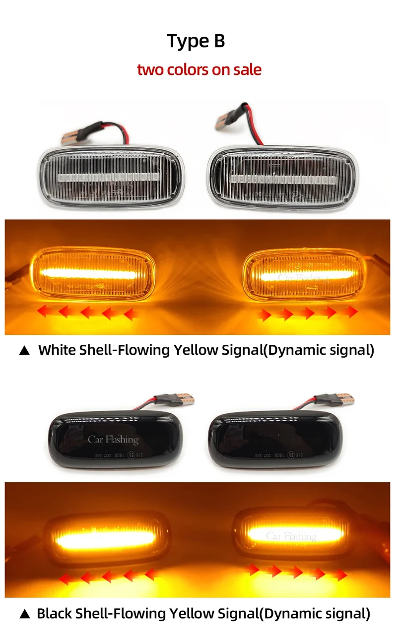 1 Set for Audi A3 S3 8L 2000-2003 A8 D2 1999-2002 TT 8N 2000-2006 LED Dynamic Side Marker Turn Signal Lights Indicator Lamps