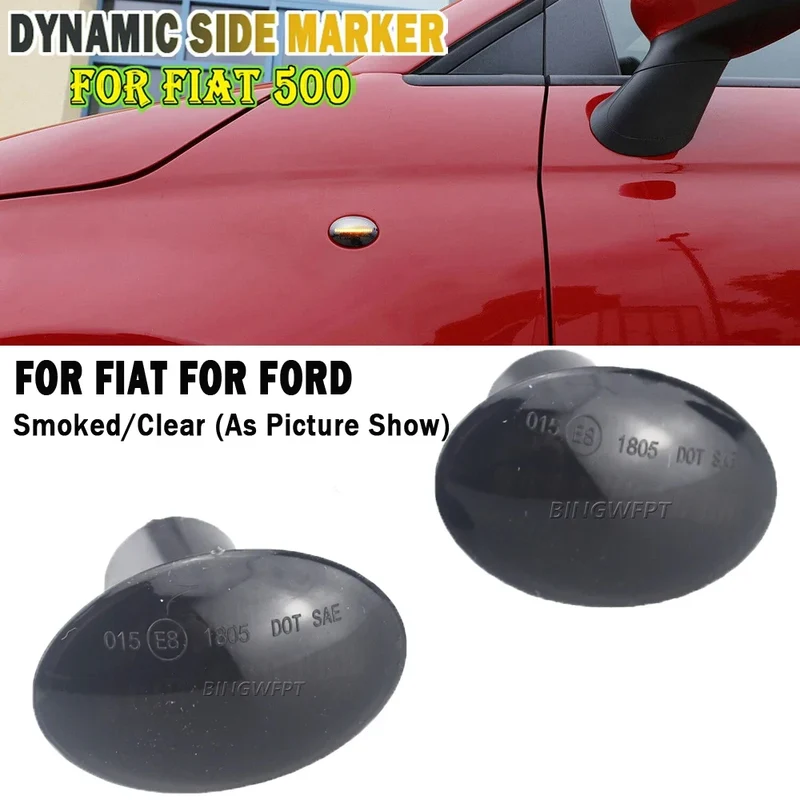 BINGWFPT For Abarth 500 595 695 For FIAT 500 500C 500L Flashing LED Dynamic Turn Signal Side Marker Light