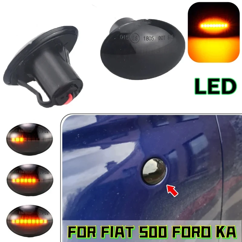 BINGWFPT For Abarth 500 595 695 For FIAT 500 500C 500L Flashing LED Dynamic Turn Signal Side Marker Light