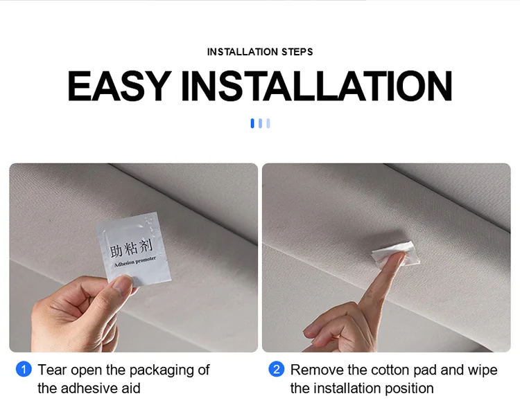 Car reading lights, LED interior sound controlled ambient lights, car trunk lighting, wireless wiring free decorative lights