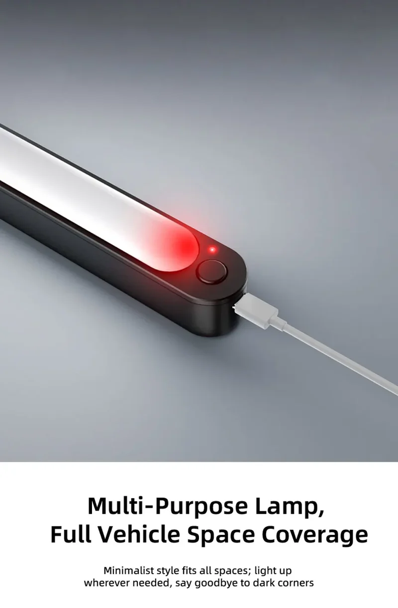 SEAMETAL Car Trunk Sensor Light USB Rechargeable Automatic Induction Light Bar Magnetic Sensing Lamp for Car Floor Trunk Hood