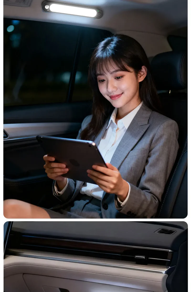 SEAMETAL Car Trunk Sensor Light USB Rechargeable Automatic Induction Light Bar Magnetic Sensing Lamp for Car Floor Trunk Hood