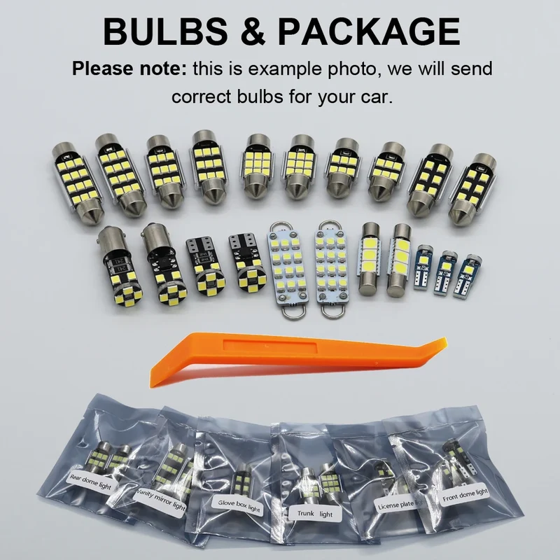 15Pcs Car Accessories For KIA Sorento 1 MK1 I JC 2002 2003 2004 2005 2006 2007 2008 Canbus LED Interior Signal Light Bulb Tools