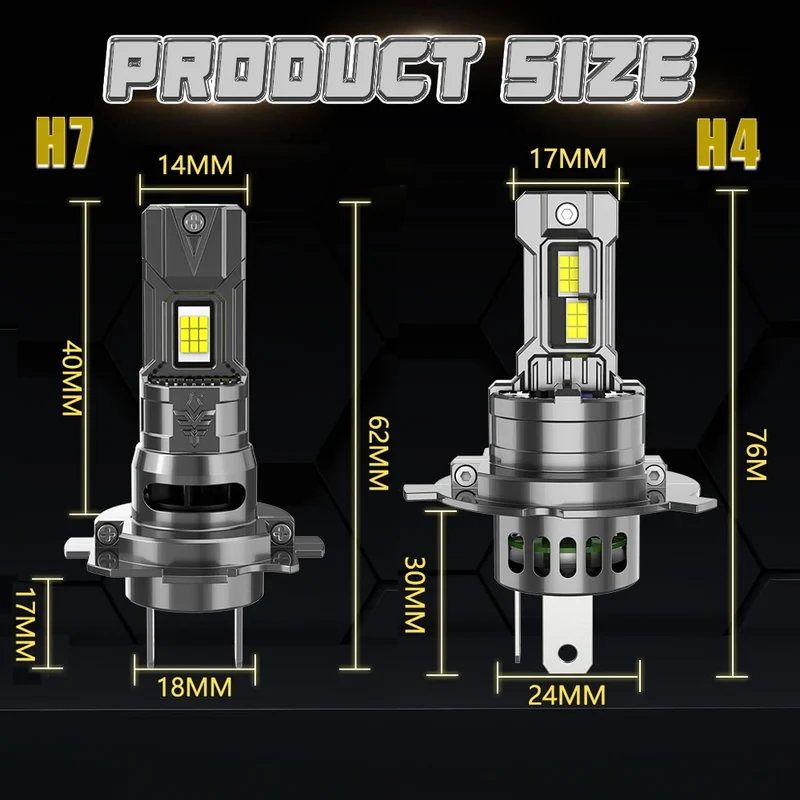 H7 H4 LED Bulb CANBUS Car Headlight High Power Auto Spotlights Super Bright Turbo Light Mini Wireless LED Headlamp Plug&Play 12V