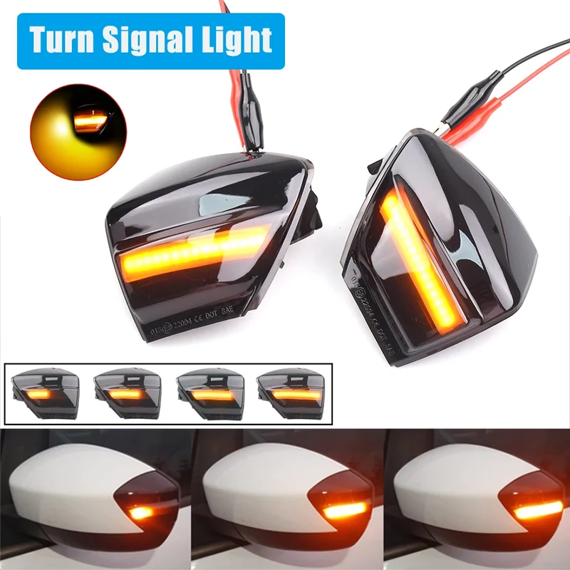 Car Dynamic Turn Signal Light For Ford S-Max 07-14 Kuga C394 08-12 C-Max 11-19 LED Mirror Repeater Sequential Indicator Blinker