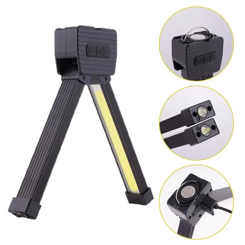 Gym Lamp For Posing Portable Magnet LED Flashligh 7th Gear Dimming Folding Worklight Waterproof Led Flashlight With Magnet Hook