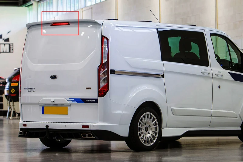 For Ford Transit MK8 Tourneo Custom 2012-up Single tailgate Third LED High Mount Level Brake Stop Light Lamp Black Lens