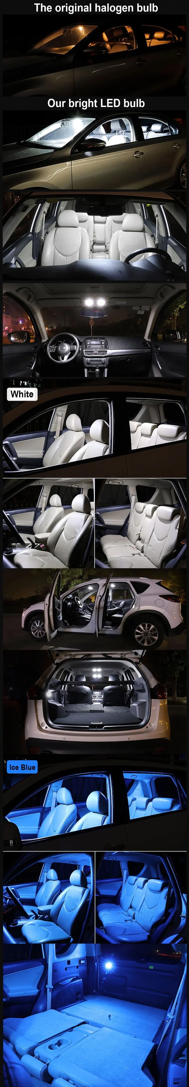 Car LED Interior Lights For Peugeot 106 107 108 206 Hatch Saloon SW CC Accessories Auto Dome Map Trunk Indoor Lamp Kit Canbus