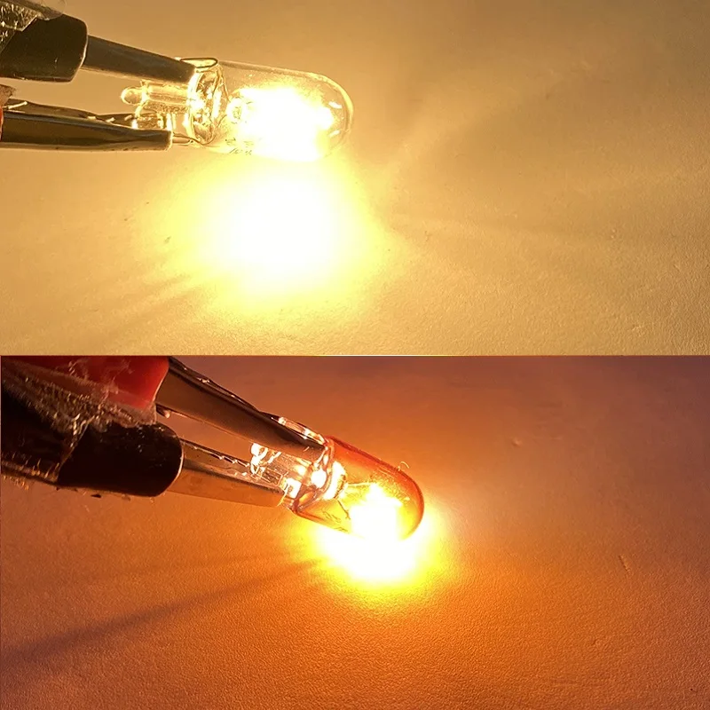 10pcs T5 T10 T13 T15 T20 7440 7443 Car Halogen Lamp Instrument Lights Dashboard Bulb Auto Interior Light Car Styling White Amber