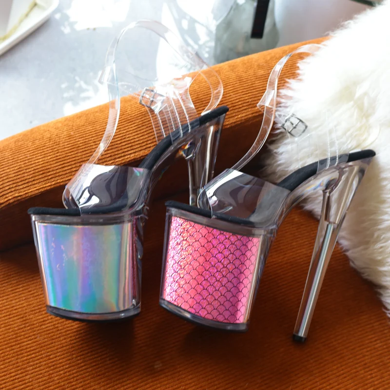 New Pattern Superior Quality Super High Heel Ladies Shoes High Heel Ladies Shoes 17CM/7inches Crystal Thin Heels Sandals Wedding