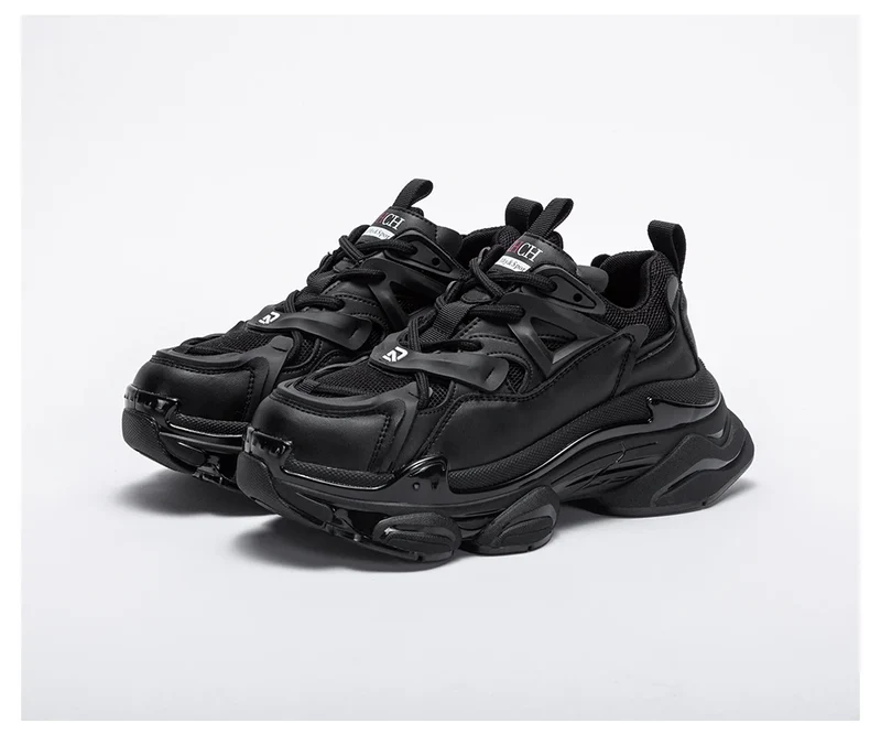 CH 2023 Women's Shoes Summer New Thick Sole Casual Sports Shoes Women's Lightweight Versatile Lace up Dad's Shoes