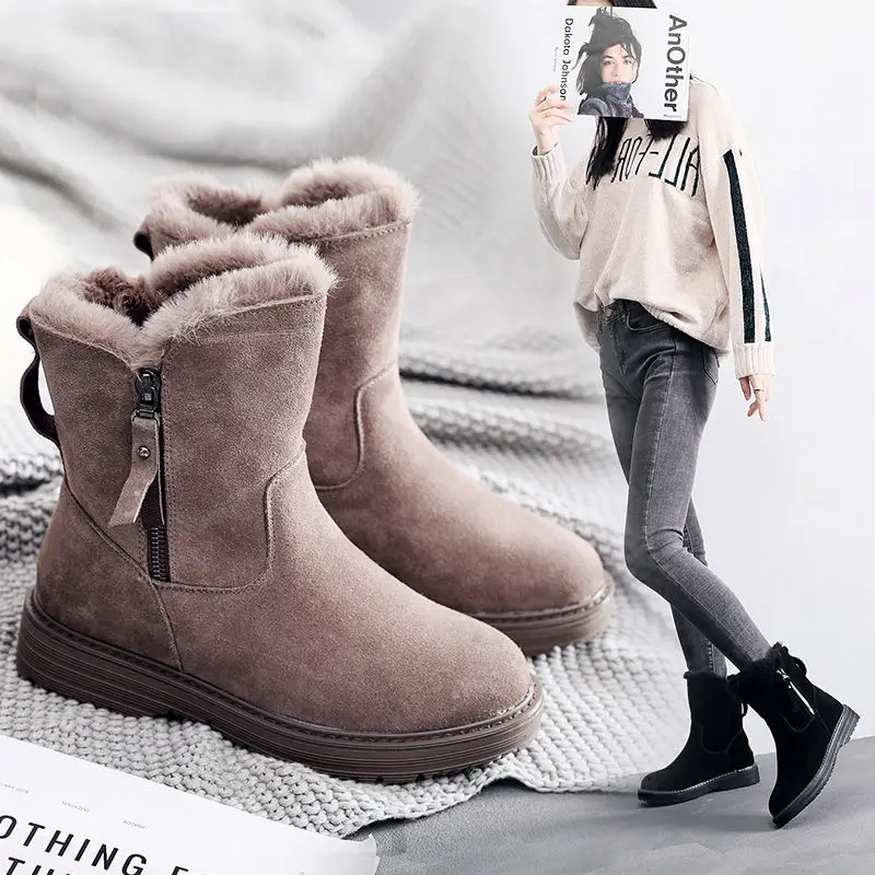 new women's shoes winter tide brand snow boots women velvet thick warm short boots waterproof non-slip big cotton shoes