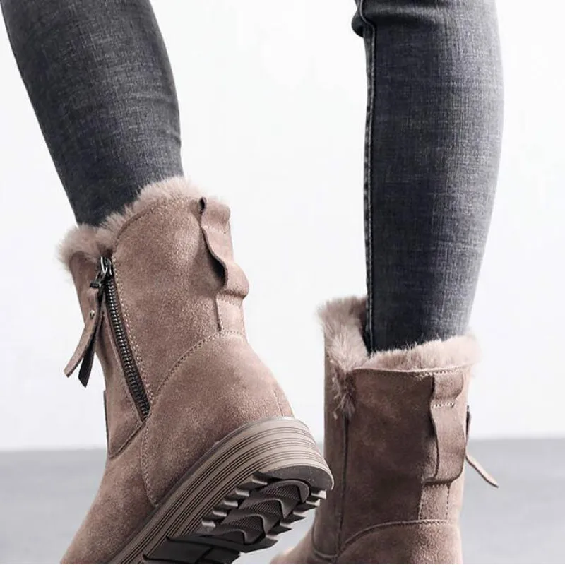 new women's shoes winter tide brand snow boots women velvet thick warm short boots waterproof non-slip big cotton shoes