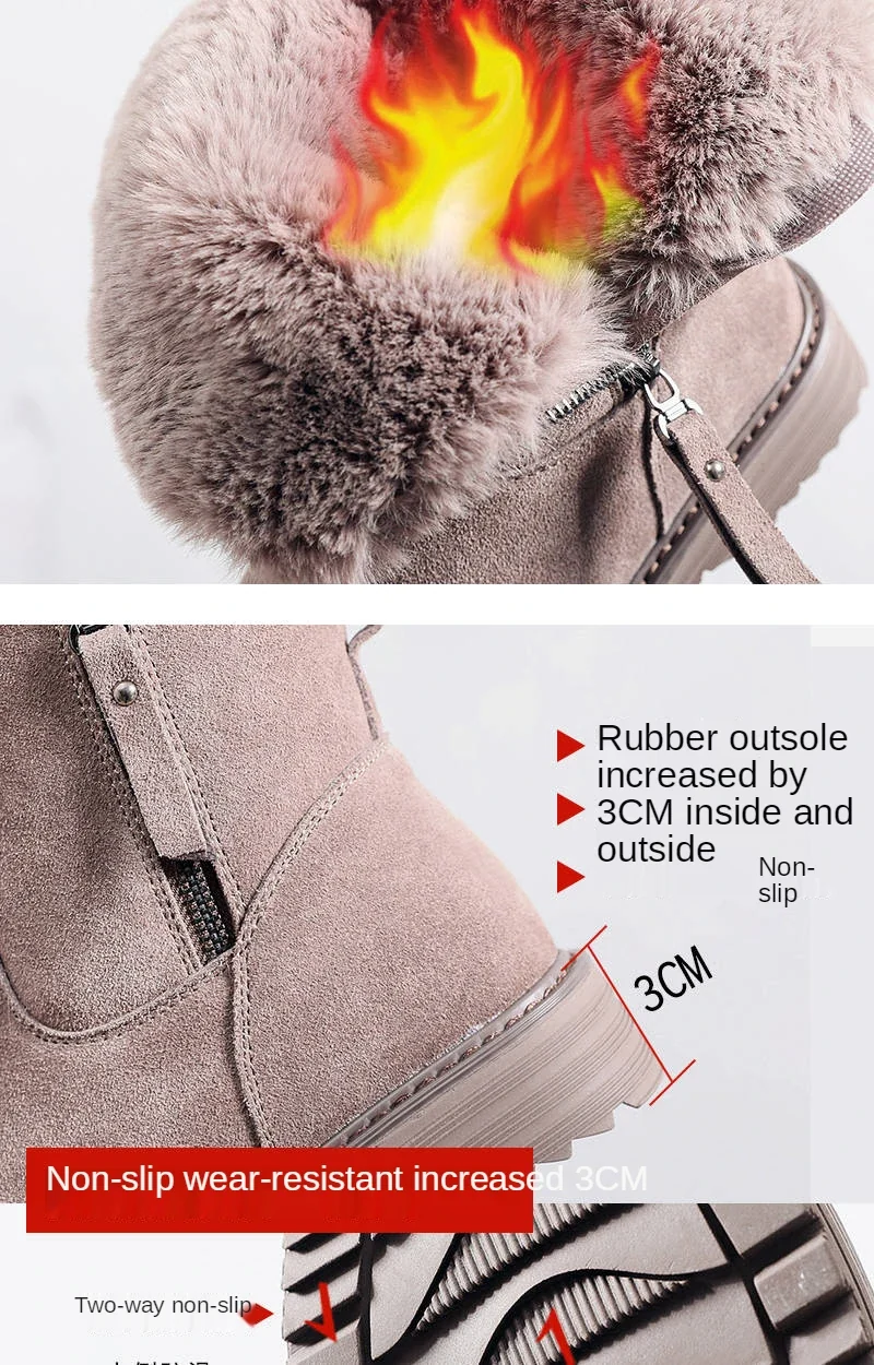 new women's shoes winter tide brand snow boots women velvet thick warm short boots waterproof non-slip big cotton shoes