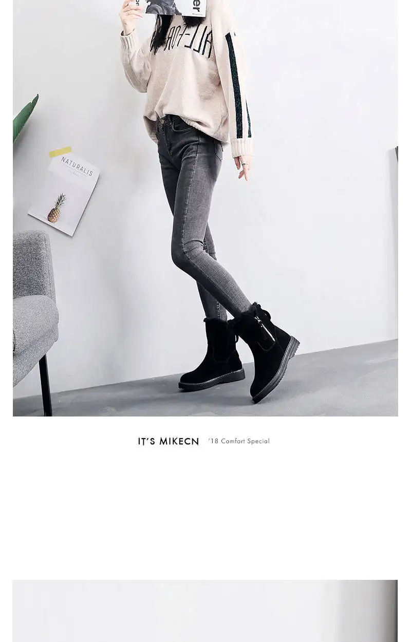 new women's shoes winter tide brand snow boots women velvet thick warm short boots waterproof non-slip big cotton shoes