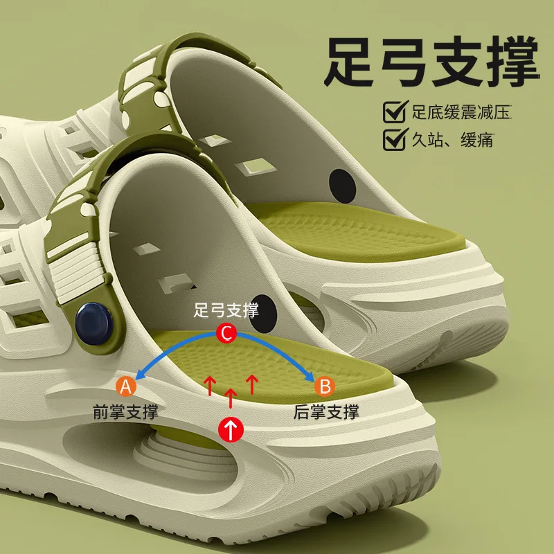 Cave Shoes for Men's Summer New Style, Non Slip and Non Tiring, Foot Arch Support, Outdoor Cool Slippers for Men Mens Shoes