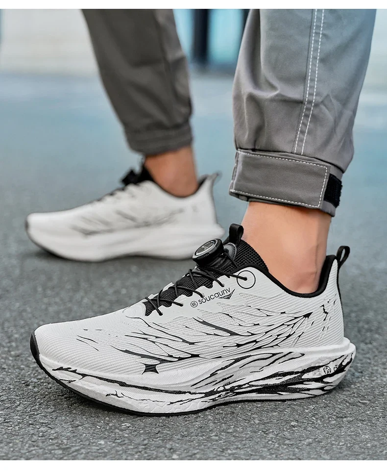 Fluorescence Running Shoes CarbonBoard Marathon Men Sports Casual Tenis Breathable Womens Comfortable Athletic Nonskid Sneakers