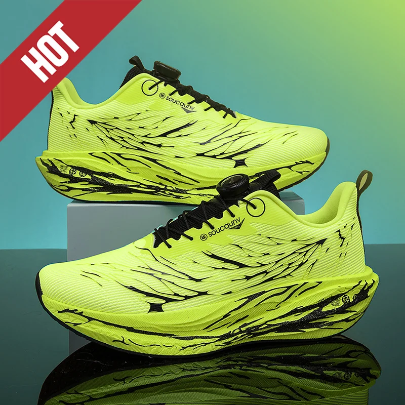 Fluorescence Running Shoes CarbonBoard Marathon Men Sports Casual Tenis Breathable Womens Comfortable Athletic Nonskid Sneakers