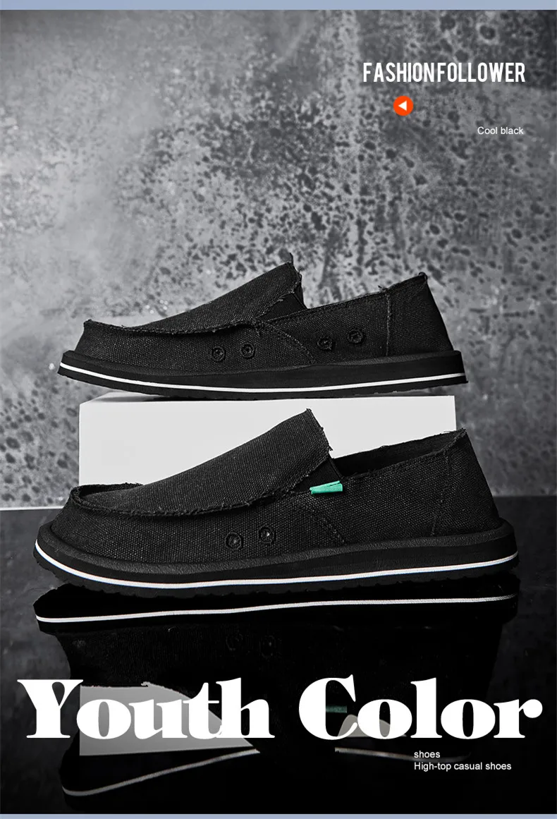 2025 New Spring Handmade Canvas Casual Men Shoes Design Fashion Sneakers Man Loafers Breathable Low Top Flat Shoes Soft Driving