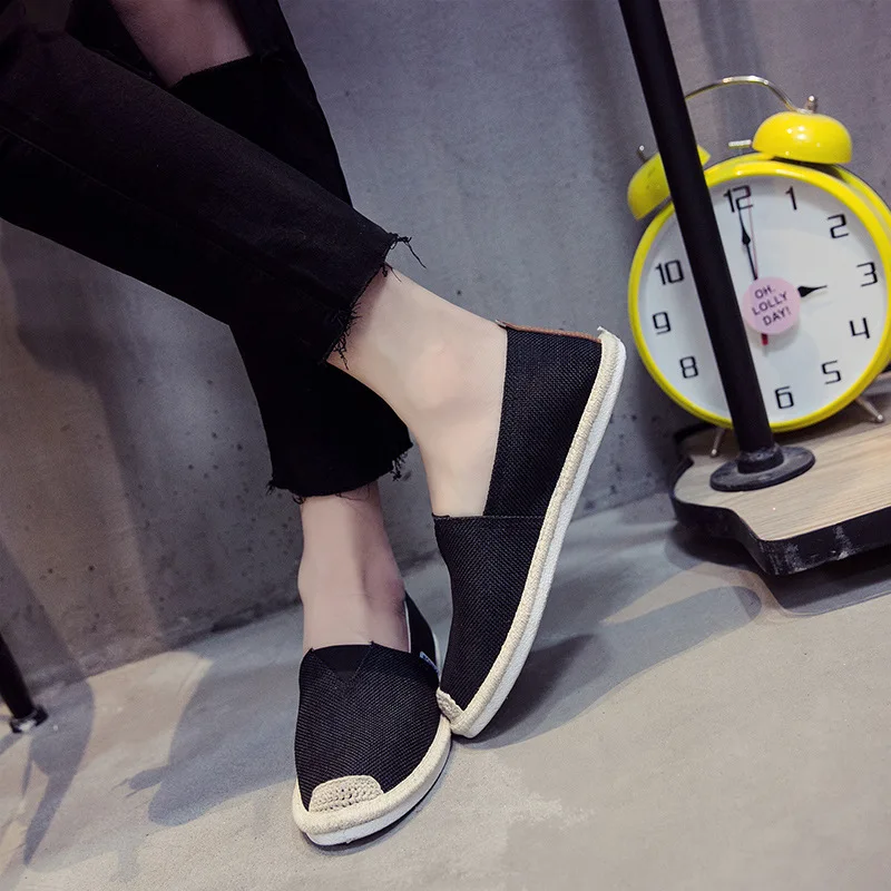 EXCARGO Linen Shoes Canvas Men Fisherman Sneakers Breathable Flat Loafers 2019 Summer Casual Shoes For Men Slip On Shoe Men