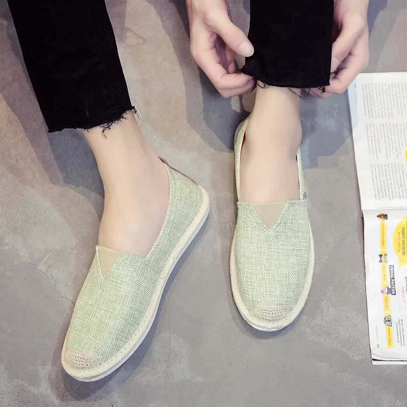 EXCARGO Linen Shoes Canvas Men Fisherman Sneakers Breathable Flat Loafers 2019 Summer Casual Shoes For Men Slip On Shoe Men