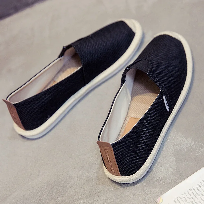 EXCARGO Linen Shoes Canvas Men Fisherman Sneakers Breathable Flat Loafers 2019 Summer Casual Shoes For Men Slip On Shoe Men